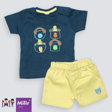 Baby boy casual Tshirt + shorts - Airforce