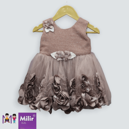 Baby girl party wear - Honey brown