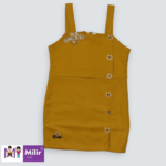 Girls mini pinafore dress- Floral print top - Mustard yellow 2