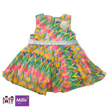 Multi colour abstract printed frock - Green