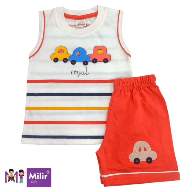 Sleeveless Vest and shorts - Light red