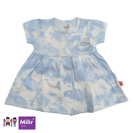 Tie and dye front open frock - Blue