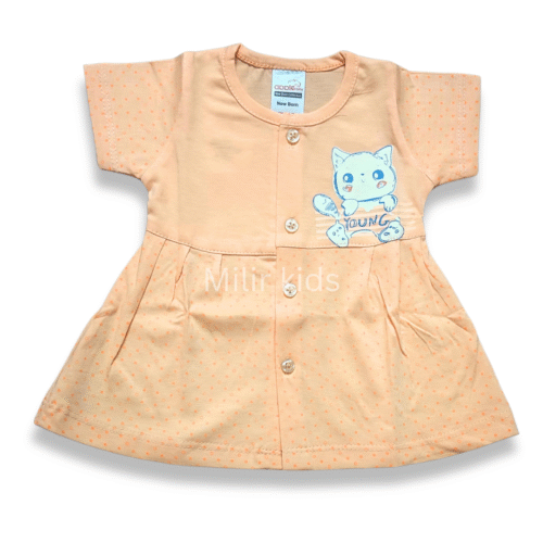 Girls Frontopen frock - Kitty, Orange