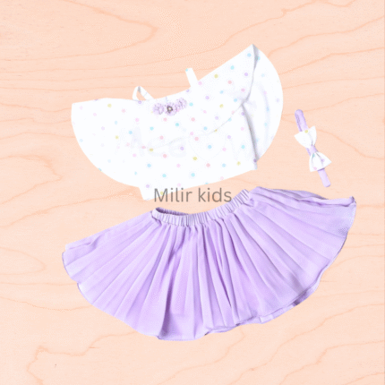 Girls crop top and skirt - Lavender