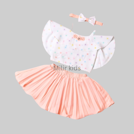 Girls crop top and skirt - Peach