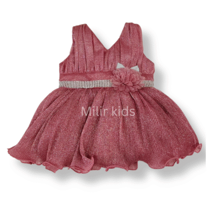 Baby Girl shimmer party frock - Rose Pink