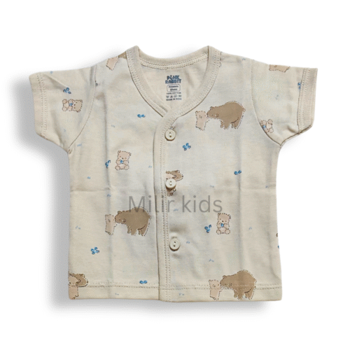 Front Open Vest - Preemie - Half Sleeves, Beige, Teddy