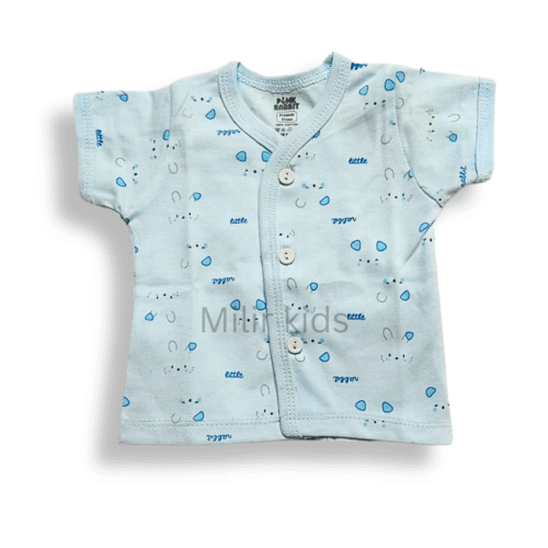 Front Open Vest - Preemie - Half Sleeves, Blue, Hearts