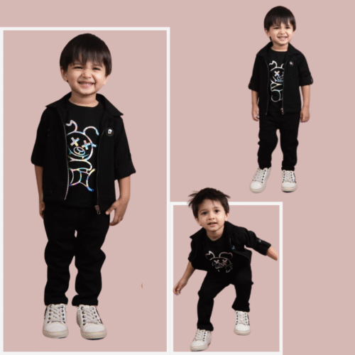 Boys trendy casual navy blue outfit