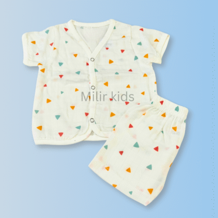 Muslin Jabla set - Half sleeves, Wedges