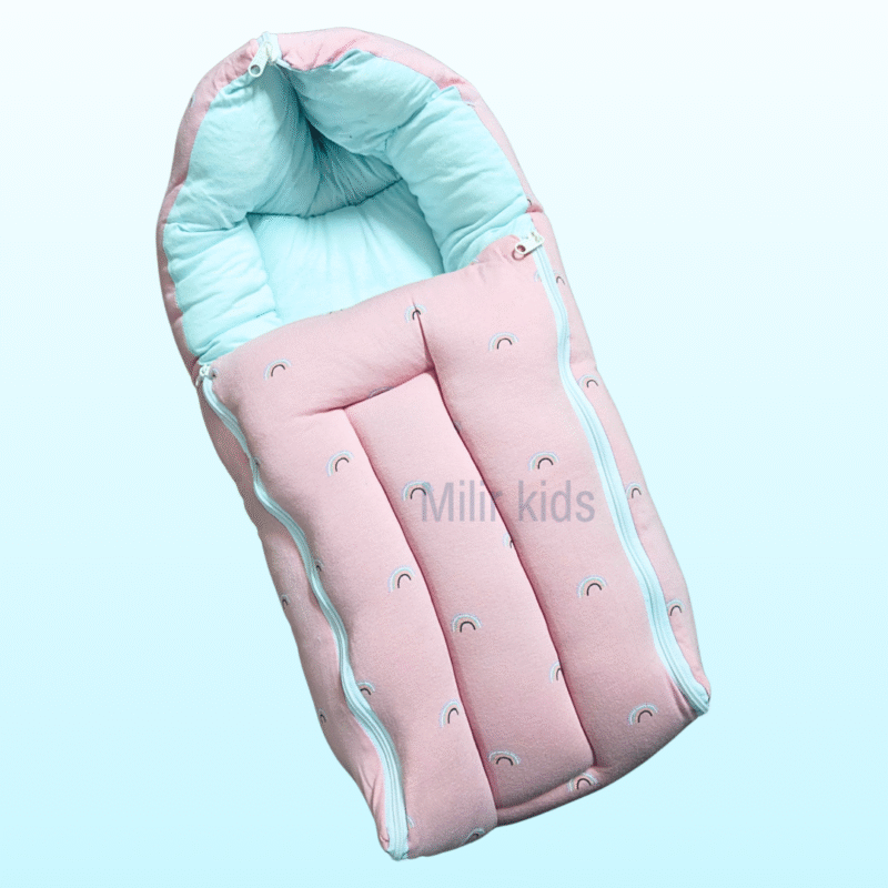 Baby Cotton carry nest - Rose, Rainbows
