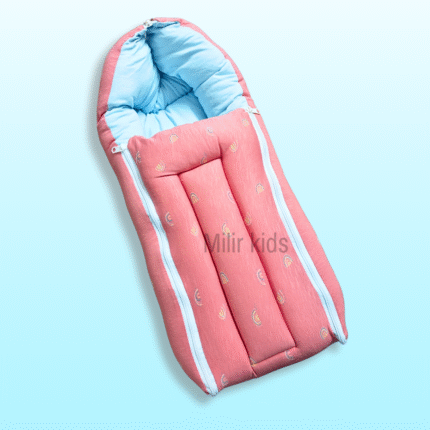 Baby Cotton carry nest - Light red, Rainbows