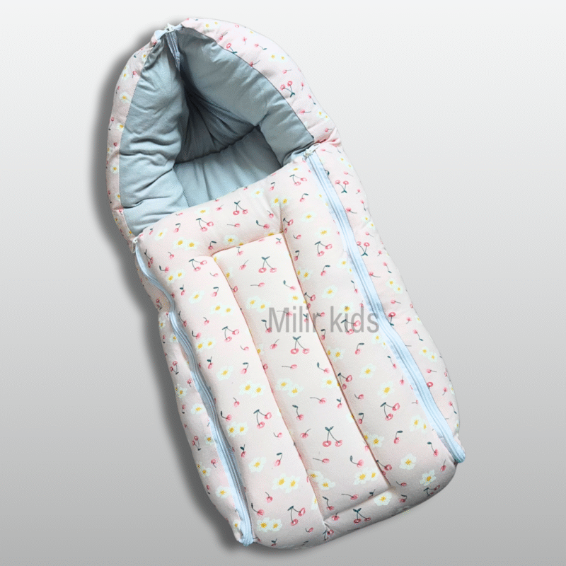 Baby Cotton carry nest - Peach, Cherries